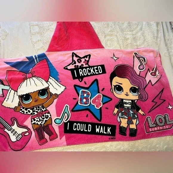 L.O.L. Surprise Soft Cotton Hooded Bath Towel Wrap, 24” x 50”, Pink - Picture 4 of 4